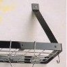 Black bookshelf pot rack, with chrome grid