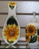 3pc Set sunflower soap pump, spoon rest and scrubby holder